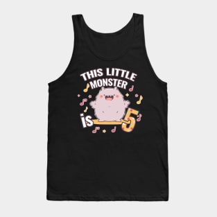 This Little Monster is Five | 5th Birthday Tank Top